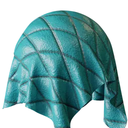 Turquoise Quilted Leather