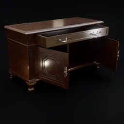 Medieval desk with cabins
