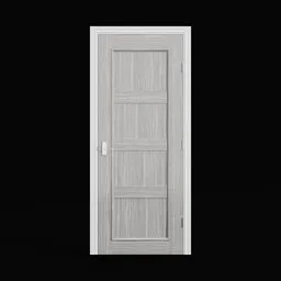 Detailed Blender 3D model of a white textured contemporary interior panel door.