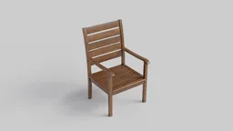 Realistic wooden chair 3D model with detailed textures, perfect for interior design renderings in Blender.