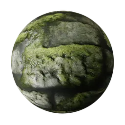 Moss Covered Brick Wall