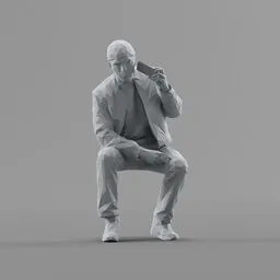 Lowpoly Male Sitting