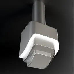 Realistic 3D render of a kitchen hood designed for Blender modeling, showcasing modern metal island extractor aesthetics.