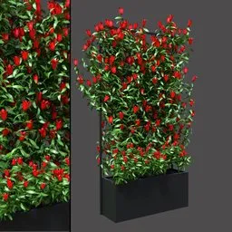 Red Flower Trellis Planter