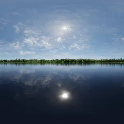 Sunny Cloudy Day at Lake