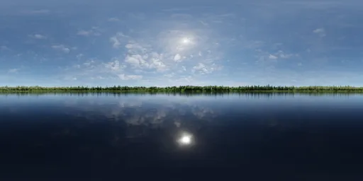 Sunny Cloudy Day at Lake