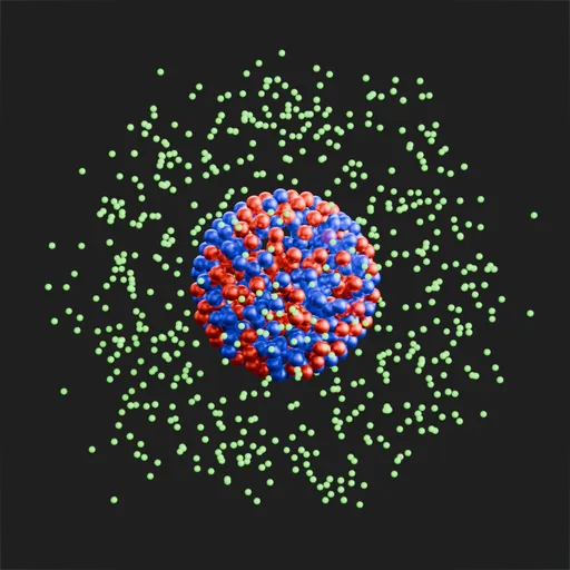 Atom with electrons