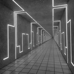 Light corridor: Futuristic Geometric