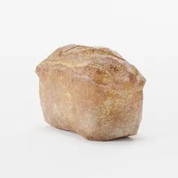 Realistic textured 3D wheat bread model suitable for Blender rendering and animation.