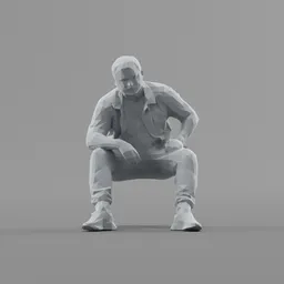 Lowpoly Male Sitting