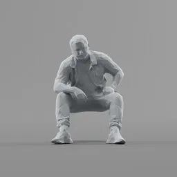 Lowpoly Male Sitting