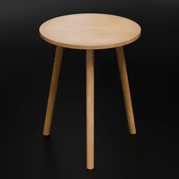 Round Wooden Side Table