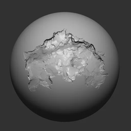 3D NS Plaster Damage wide sculpting brush effect for Blender, simulating realistic destructive detail on surfaces.