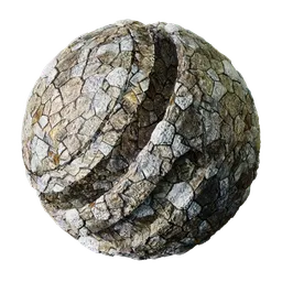 High-resolution seamless PBR rock texture for Blender 3D with adjustable scale, color, and displacement.