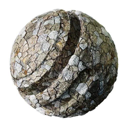 High-resolution seamless PBR rock texture for Blender 3D with adjustable scale, color, and displacement.