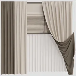 GD Silk and Cotton Curtain Set
