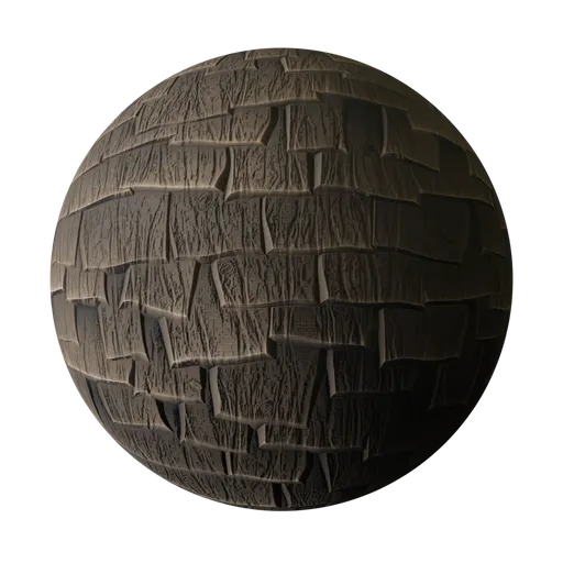 High-quality PBR wood texture for 3D modeling, ideal for Blender and compatible apps, showcasing detailed stylized roofing material.