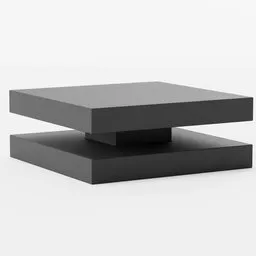 Sleek black square 3D coffee table model for Blender, minimalist design, digital furniture rendering.