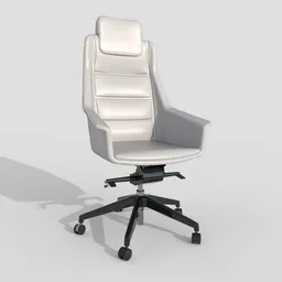 Office Chair White Leather