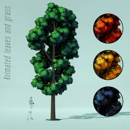 Cartoon Style Tall Tree