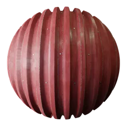 Weathered red metal PBR texture for 3D modeling, ideal for architectural designs and Blender projects.