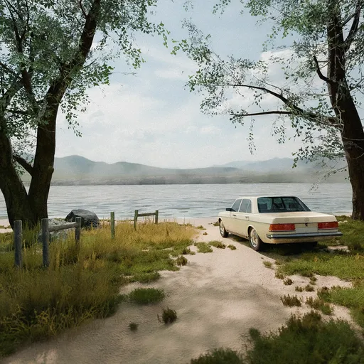Mercedes W123 Sunny Sea Beach