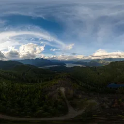 Green Mountains Cloudy Sky