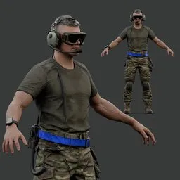 Rigged Tactical Infantry Soldier