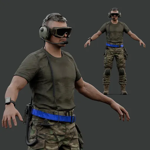 Tactical Infantry Soldier Rigged