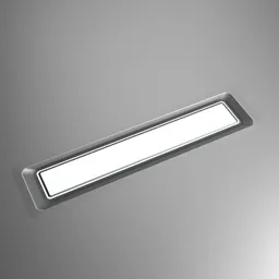 "Scifi Decal Light Strips 007 - 3D model for industrial design with a rectangular light on a metal surface. Made with Blender 3D and Decal Machine software. Ideal for sci-fi and futuristic themed projects in automotive or machinic industries."