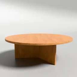 Round wooden coffee table