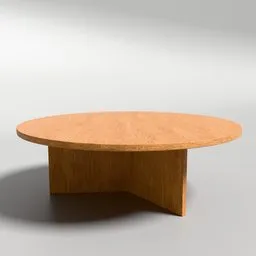 Round wooden coffee table