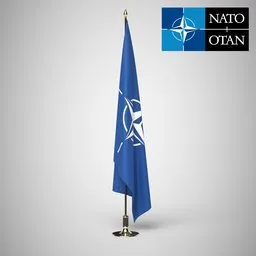 NATO Ceremonial flag on stand