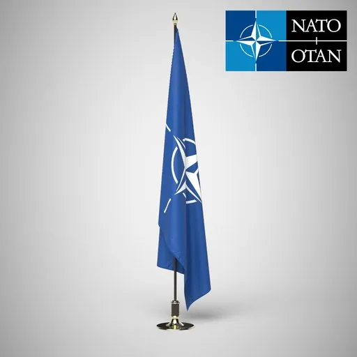 NATO Ceremonial flag on stand