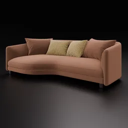 High-quality 3D model of Roma Nuvola sofa with chaise longue and cushions, compatible with Blender 4.0+.