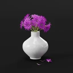 Purple Aster Ceramic Vase