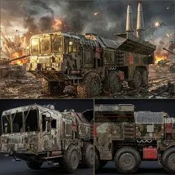 Iskander Tactical Missile Launcher (Low Poly, Game-Ready)