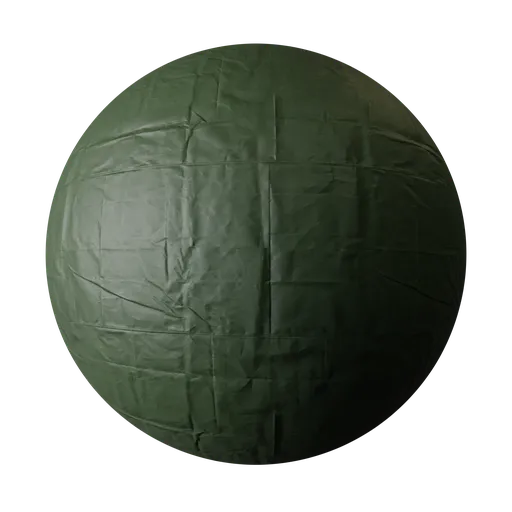 High-quality PBR green tarp material texture for 3D modeling, suitable for Blender and other 3D apps in military settings.