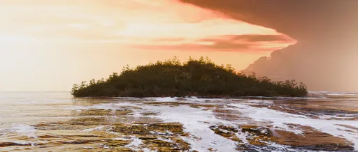 Serene Island at Sunset