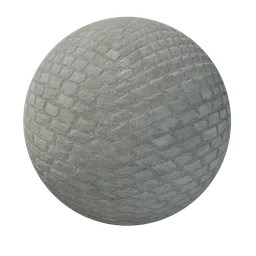 Detailed PBR cobblestone texture for 3D modeling in Blender, ideal for realistic street scenes.