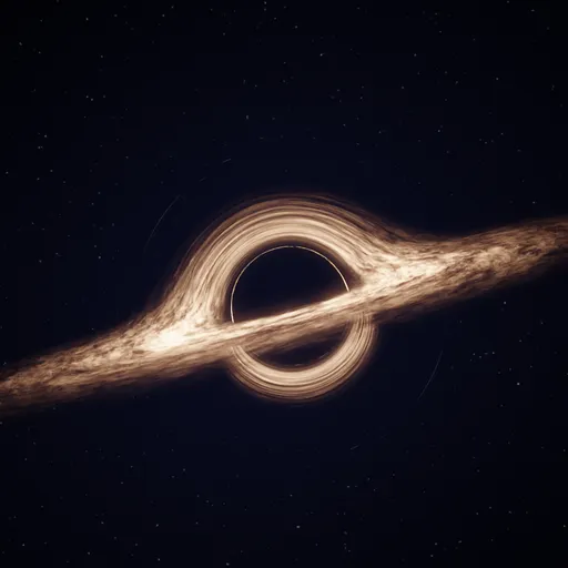 Detailed 3D render of a black hole with accretion disk in space, modeled for creative design use.