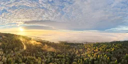 Dramatic Foggy Sunrise Sky