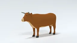 Stylized cartoon cow 3D model with quad geometry suitable for Blender rendering and general CG visualization.