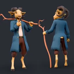 Goat lowpoly rig