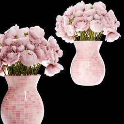 Peonie Flower Bouquet in Ceramic Vase