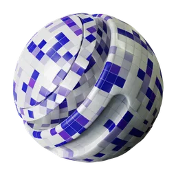 Blue Square Mosaic Tile