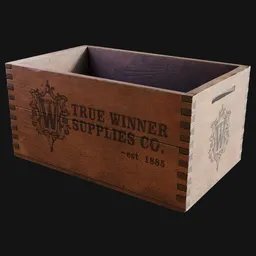 Dovetail-Jointed Wooden Crate Branded