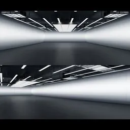 Industrial Studio Scene with LED Lights