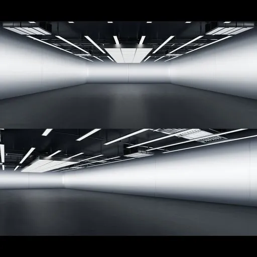 Industrial Studio Scene with LED Lights