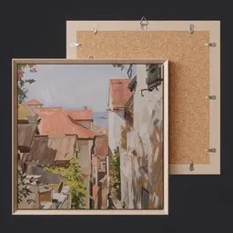 Painting Art Fishing Village / Picture Realistic